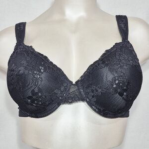 42C Jessica Simpson Lightly Lined‎ Lace Covered Underwire Bra Black